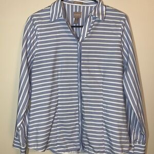 Chico’s Wrinkle Resistant Striped Button Down